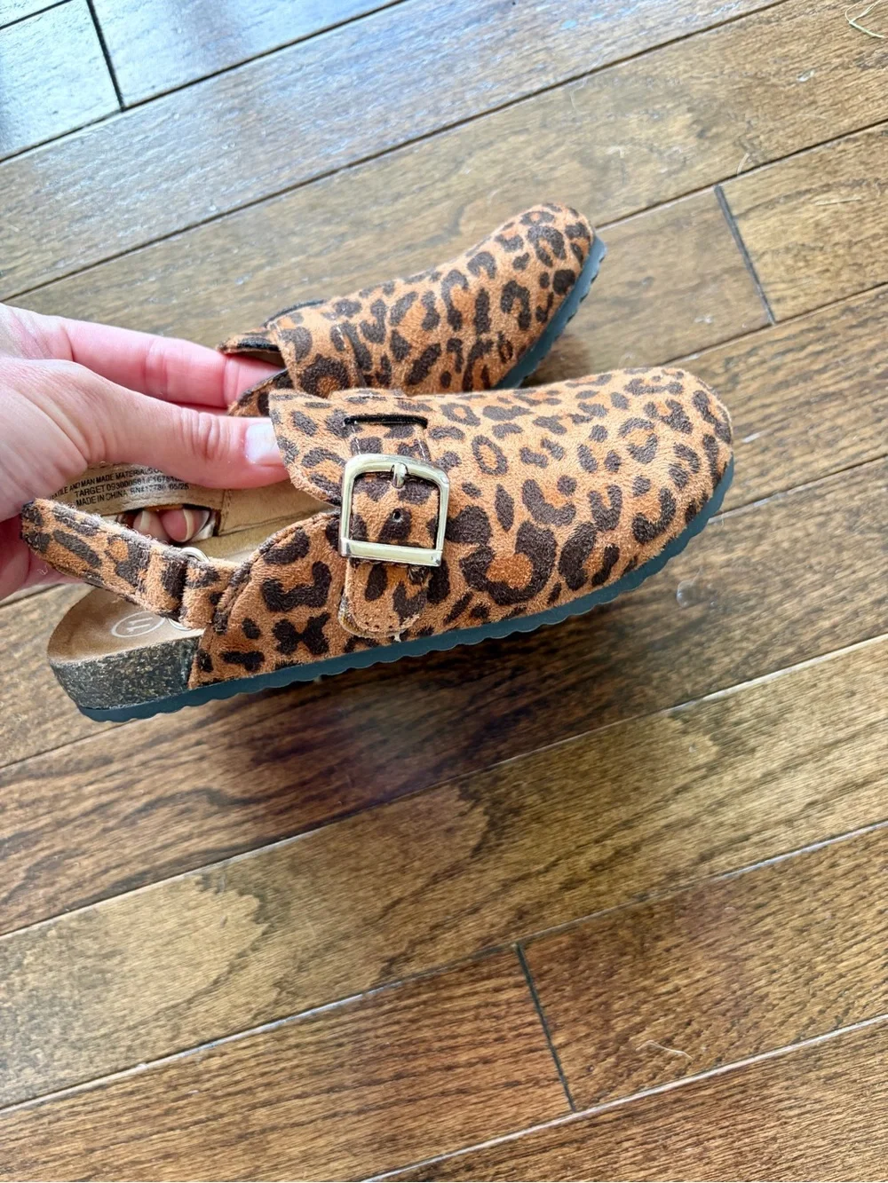 Cat & Jack Leopard Print Slingback Moccasins - Brown & Black